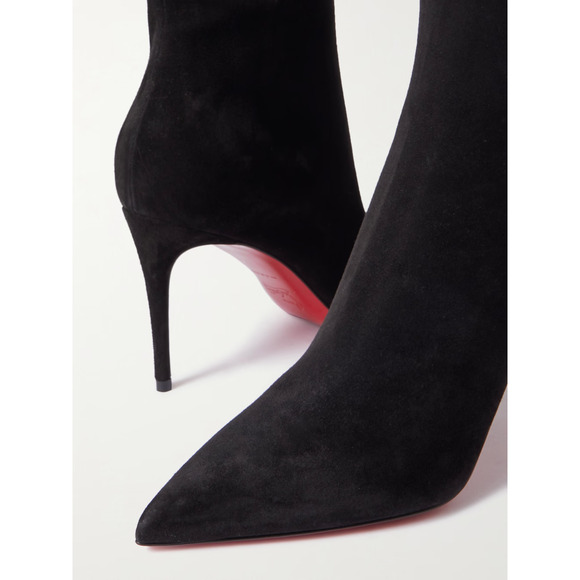 Christian Louboutin Kate Botta 85 Black Suede Knee High Zipper Heel Boot 37 - Picture 5 of 12